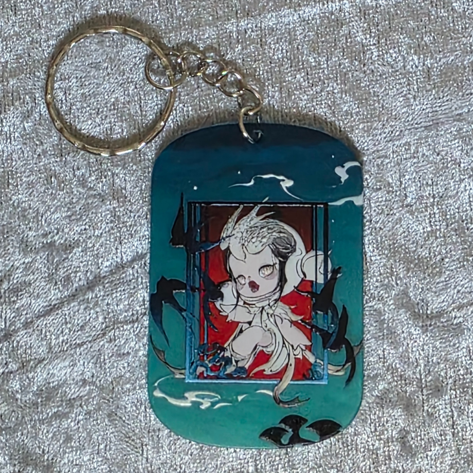 Skull Panda Keychain: Kawaii Anime Keyring, Bag Charm