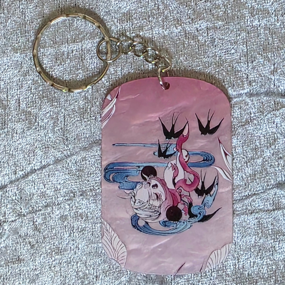 Skull Panda Keychain: Kawaii Anime Keyring, Bag Charm