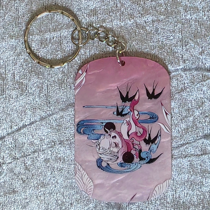 Skull Panda Keychain: Kawaii Anime Keyring, Bag Charm