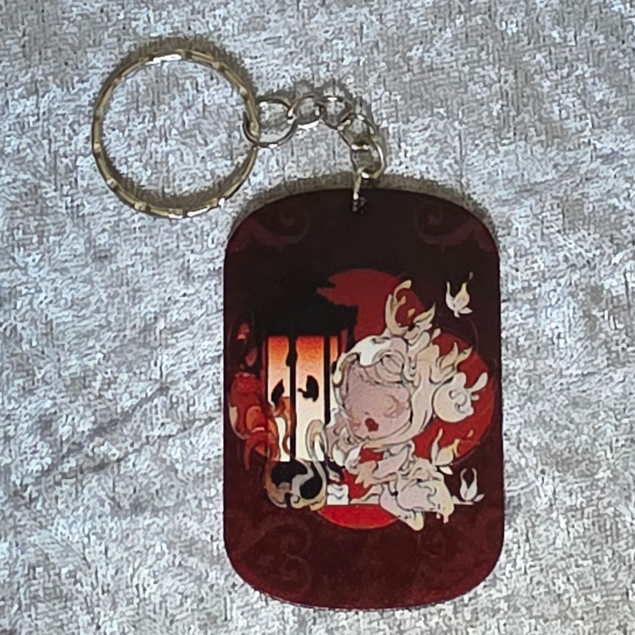 Skull Panda Keychain: Kawaii Anime Keyring, Bag Charm