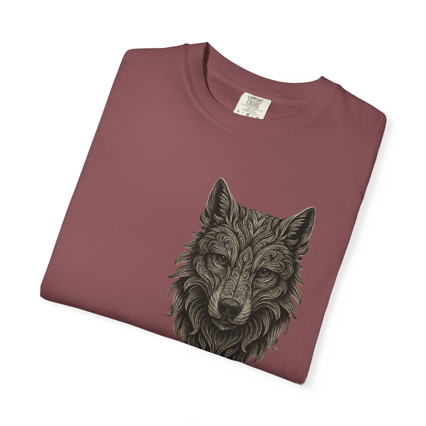 Wolf Graphic T-Shirt — Front Wolf Head Art & Back “RISE. ROAR. REPEAT.” Motivational Tee