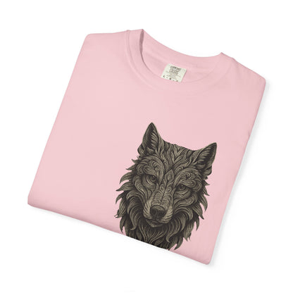 Wolf Graphic T-Shirt — Front Wolf Head Art & Back “RISE. ROAR. REPEAT.” Motivational Tee