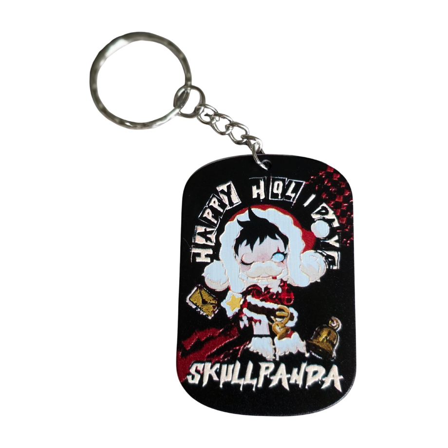 Keychain: Skull Panda Inspired Kawaii Anime Keyring, Bag Charm