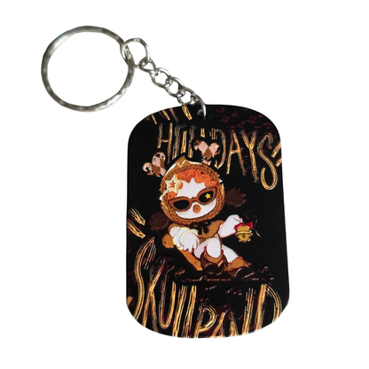 Keychain: Skull Panda Inspired Kawaii Anime Keyring, Bag Charm