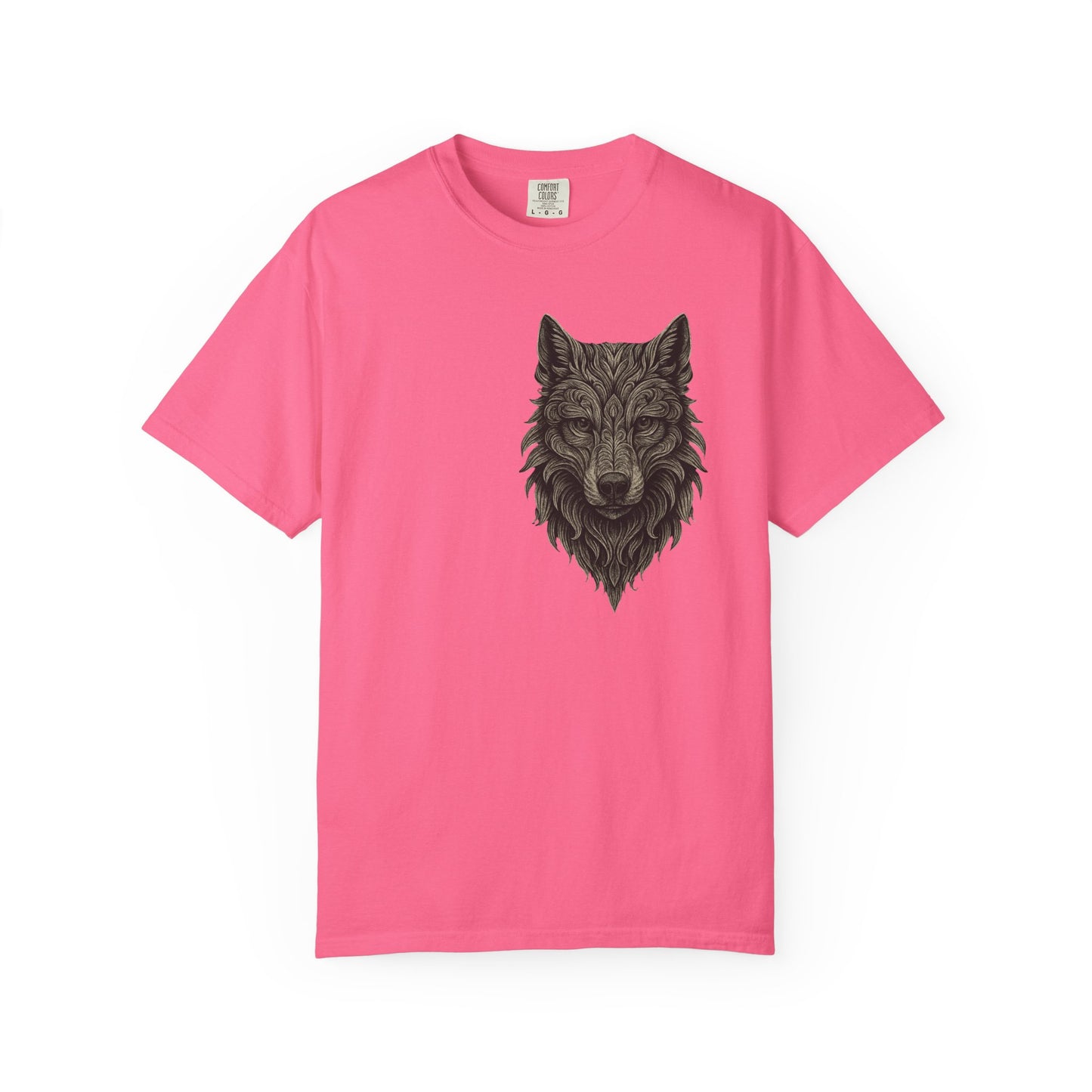 Wolf Graphic T-Shirt — Front Wolf Head Art & Back “RISE. ROAR. REPEAT.” Motivational Tee