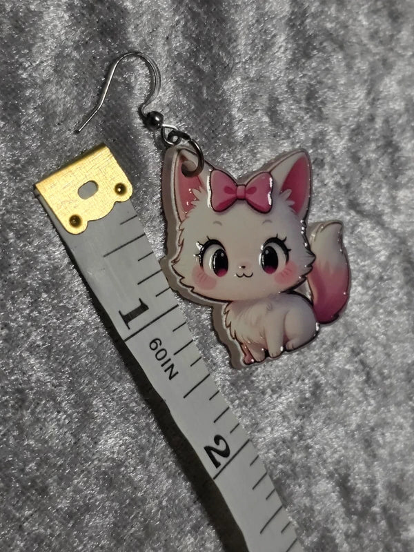 Handmade Cute Kitty Dangle Earrings | Kawaii Animal Jewellery