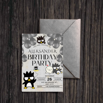 Badtz Maru Digital Invitation | Kawaii Sanrio Party Event Invite | Instant Download