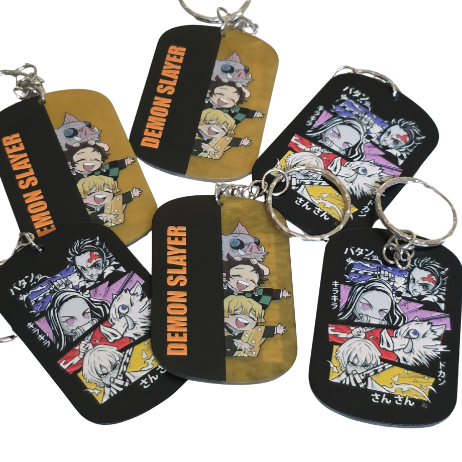 Demon Slayer Keychain – Kawaii Anime Bag Charm & Acrylic Keyring