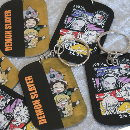 Demon Slayer Keychain – Kawaii Anime Bag Charm & Acrylic Keyring
