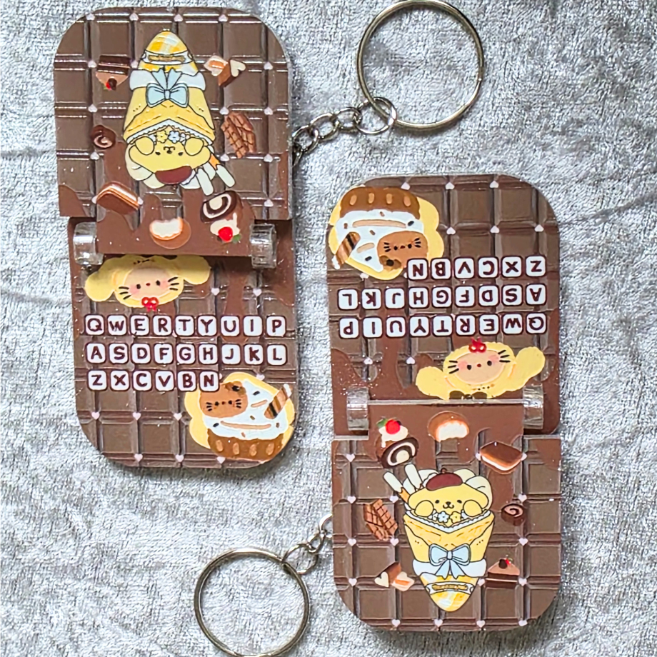 Sanrio Inspired Flip Keychain: Kawaii Anime Keyring, Bag Charm