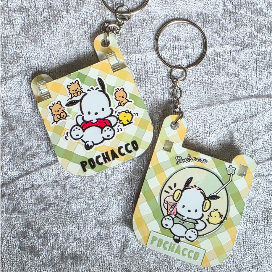 Sanrio Inspired Flip Keychain: Kawaii Anime Keyring, Bag Charm