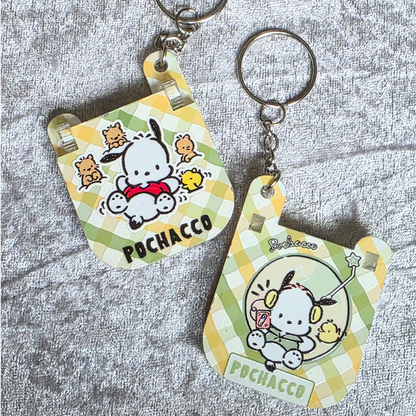Sanrio Inspired Flip Keychain: Kawaii Anime Keyring, Bag Charm