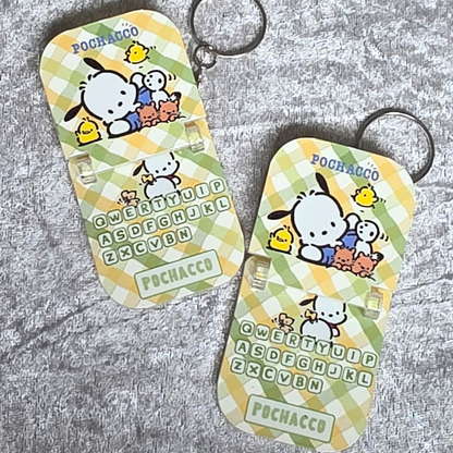 Sanrio Inspired Flip Keychain: Kawaii Anime Keyring, Bag Charm