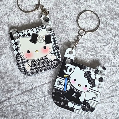 Sanrio Inspired Flip Keychain: Kawaii Anime Keyring, Bag Charm
