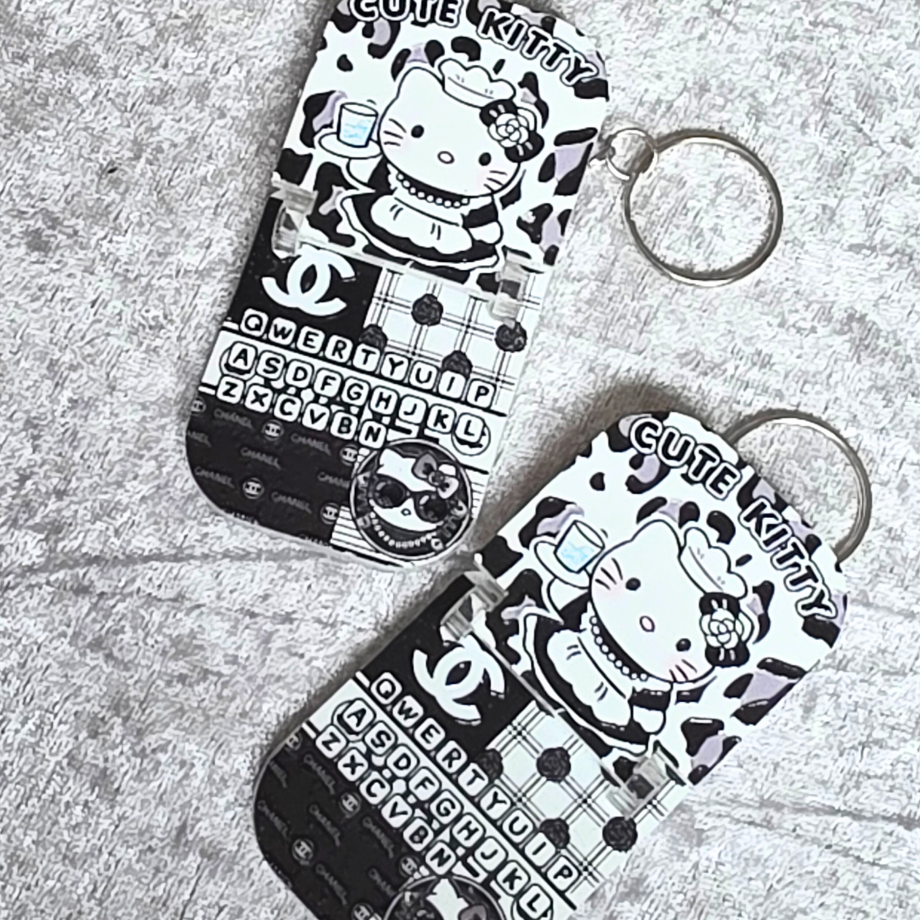 Sanrio Inspired Flip Keychain: Kawaii Anime Keyring, Bag Charm