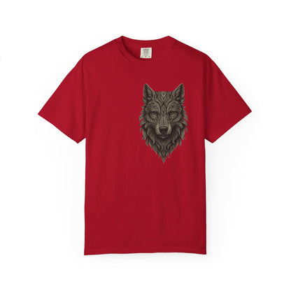 Wolf Graphic T-Shirt — Front Wolf Head Art & Back “RISE. ROAR. REPEAT.” Motivational Tee