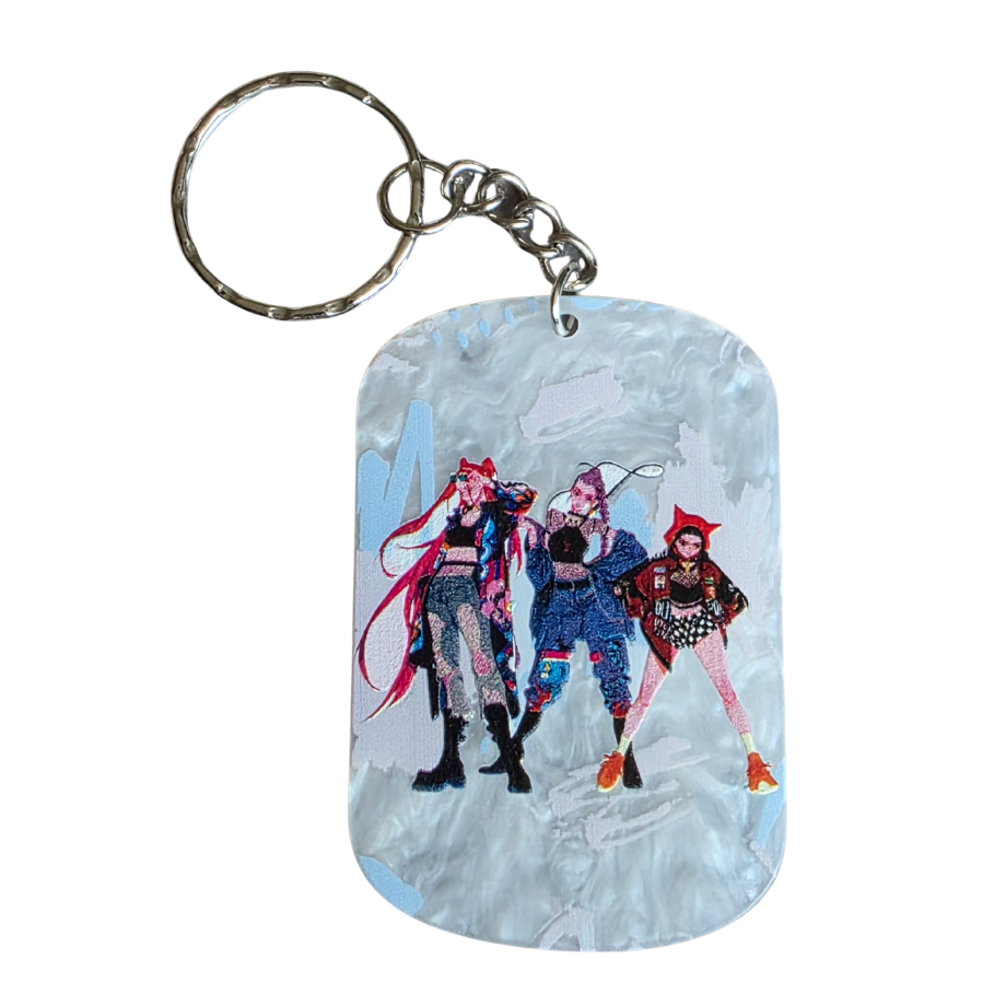 Keychain: K-POP Demon Hunters Kawaii Keyring, Saja Huntrix Theme