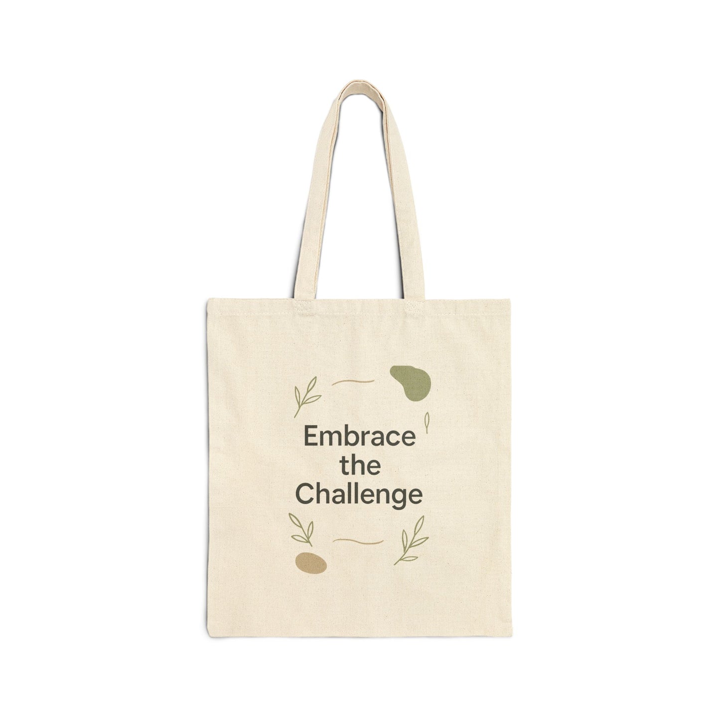 Embrace the Challenge Tote Bag | Minimal Botanical Typography