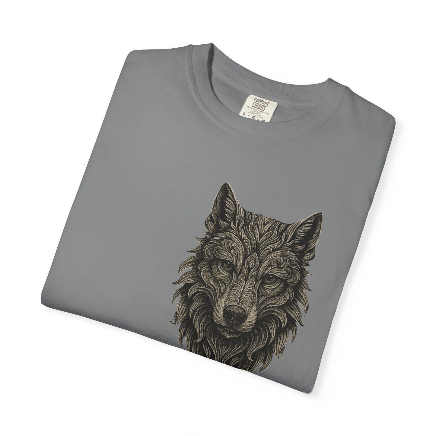 Wolf Graphic T-Shirt — Front Wolf Head Art & Back “RISE. ROAR. REPEAT.” Motivational Tee
