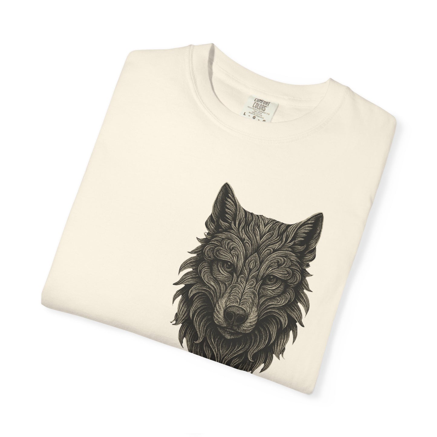 Wolf Graphic T-Shirt — Front Wolf Head Art & Back “RISE. ROAR. REPEAT.” Motivational Tee