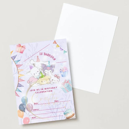 Sanrio Blank Digital Invitation | Kawaii Sanrio Party Event Invite | Instant Download