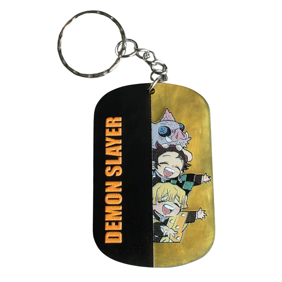 Keychain: Demon Slayer Inspired Kawaii Anime Bag Charm & Acrylic Keyring