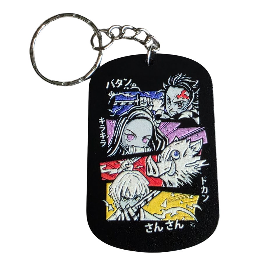 Keychain: Demon Slayer Inspired Kawaii Anime Bag Charm & Acrylic Keyring