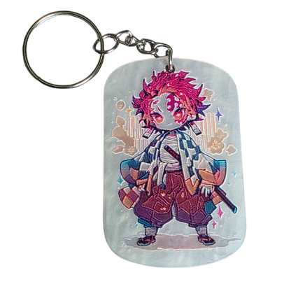 Keychain: Demon Slayer Inspired Kawaii Anime Bag Charm & Acrylic Keyring