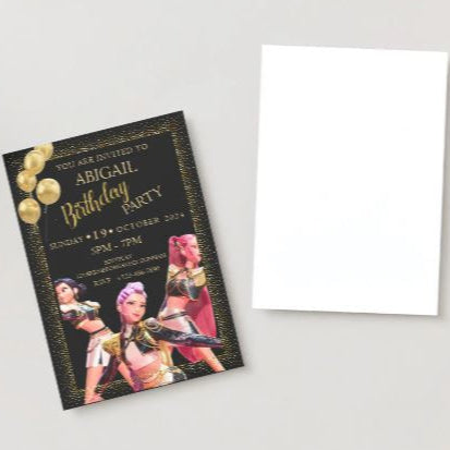 Kpop Hantrix Digital Invitation | Kawaii Party Event Invite | Instant Download