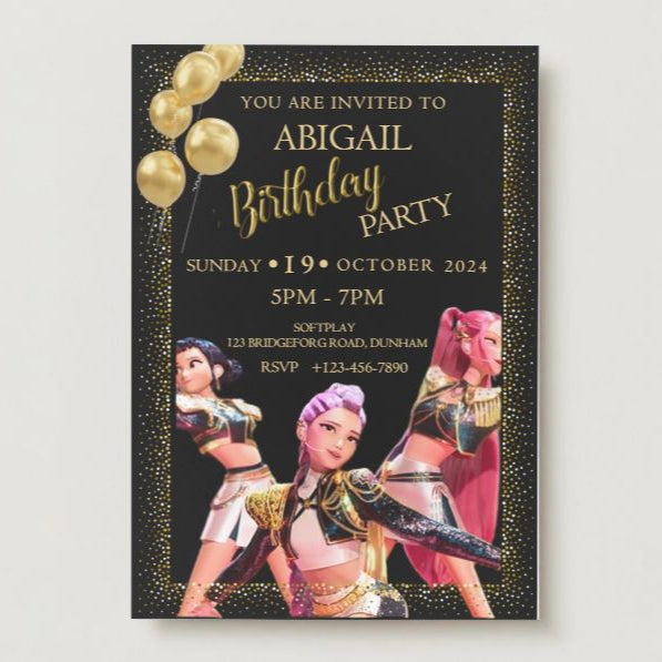 Kpop Hantrix Digital Invitation | Kawaii Party Event Invite | Instant Download