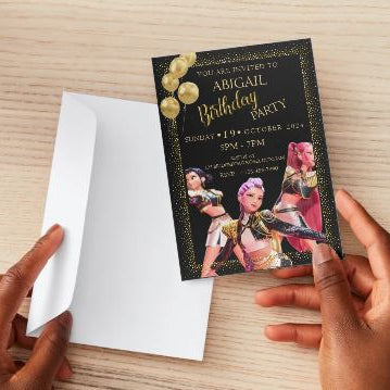 Kpop Hantrix Digital Invitation | Kawaii Party Event Invite | Instant Download
