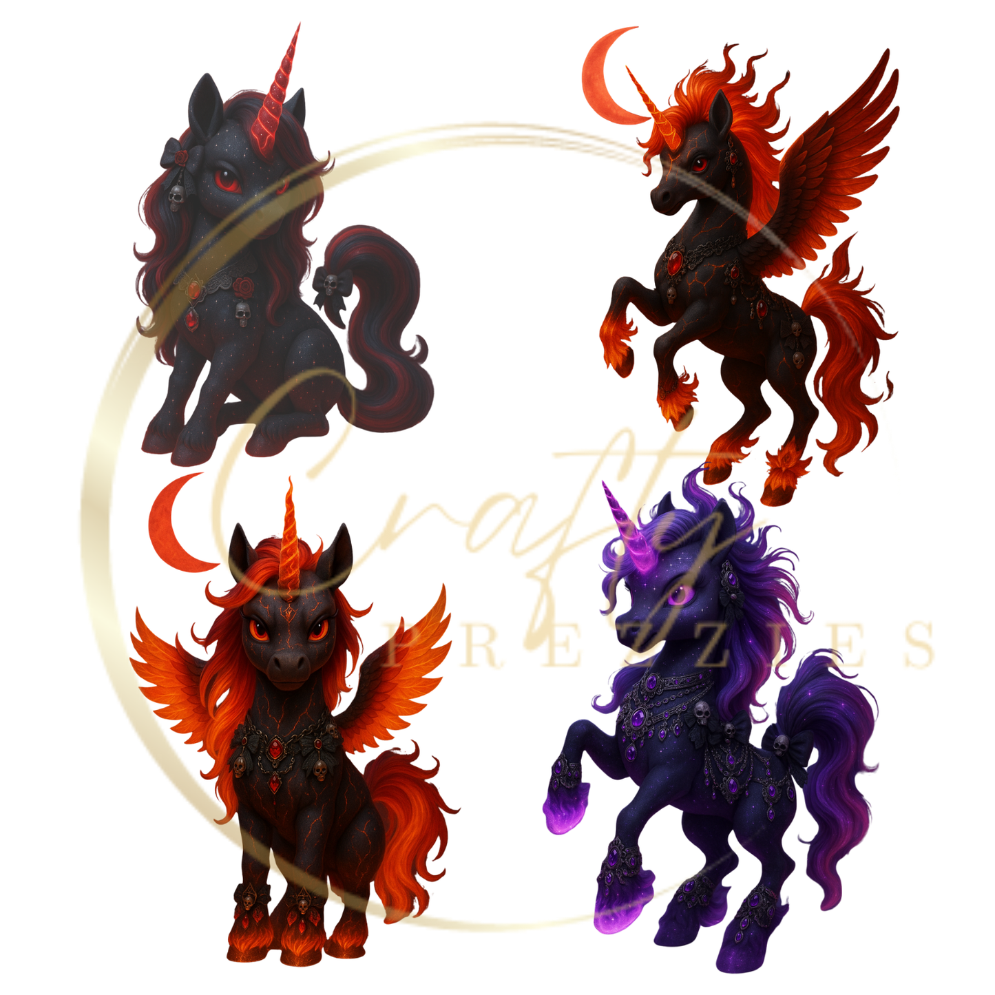 Clipart 4 PNG Bundle – Unicorns (Digital Download)