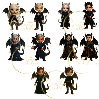 Clipart 10 PNG Bundle – Dragon Girls & Boys (Digital Download)