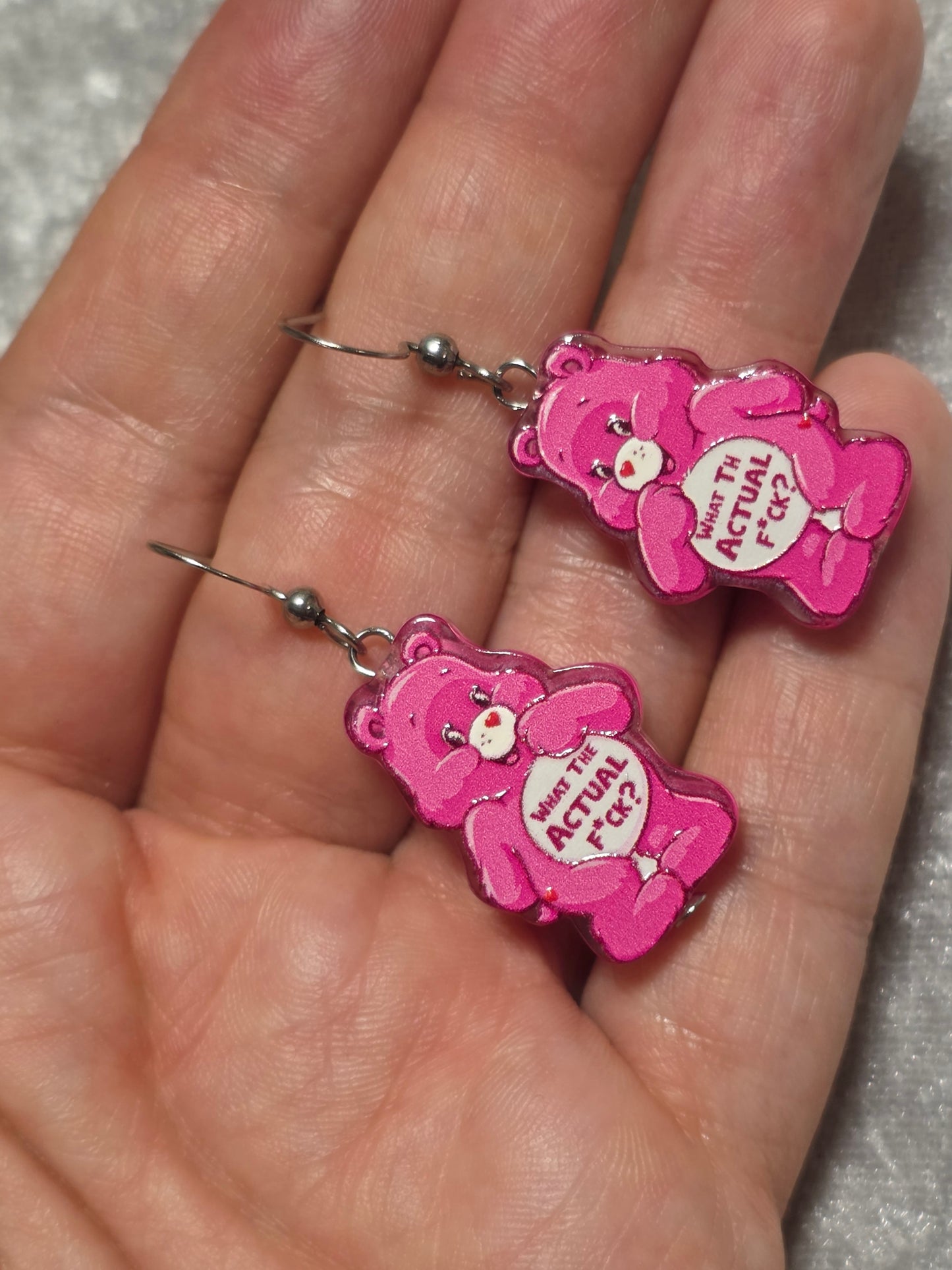 Handmade Bear with Attitude Dangle Earrings | Kawaii Animal Jewellery