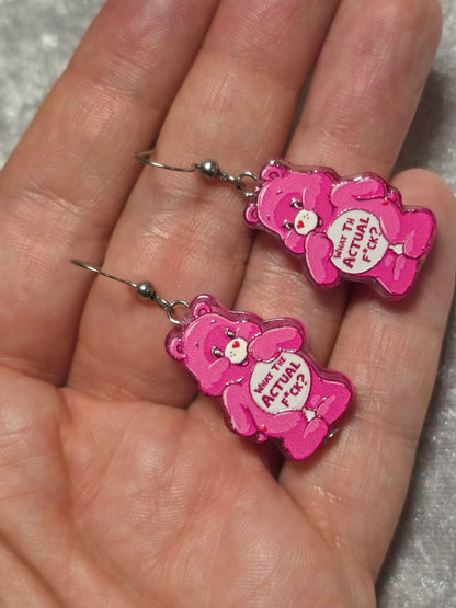 Handmade Bear with Attitude Dangle Earrings | Kawaii Animal Jewellery