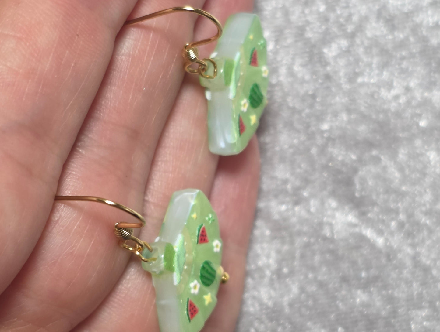 Handmade Cute Fruit Fan Shape Dangle Earrings | Kawaii Animal Jewellery