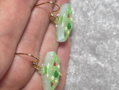 Handmade Cute Fruit Fan Shape Dangle Earrings | Kawaii Animal Jewellery