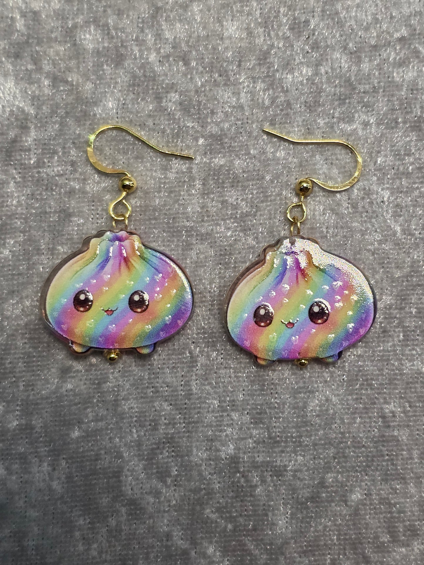 Handmade Cute Rainbow Dumplings Dangle Earrings | Kawaii Jewellery