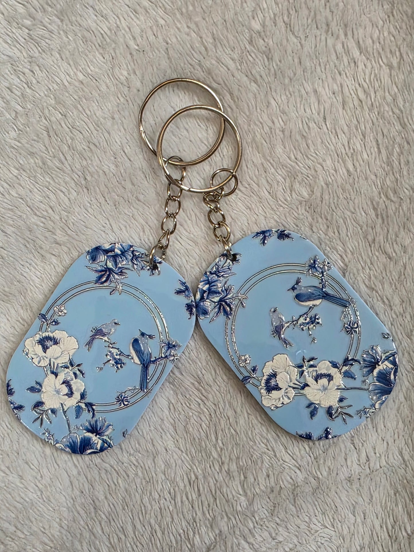 Keychain: Birds and Flowers Kawaii Keyring, Bag Charm