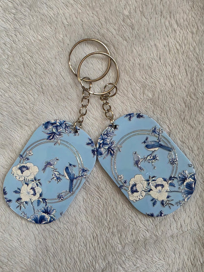 Keychain: Birds and Flowers Kawaii Keyring, Bag Charm