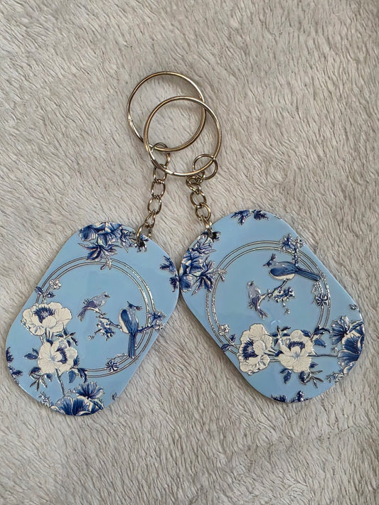 Keychain: Birds and Flowers Kawaii Keyring, Bag Charm