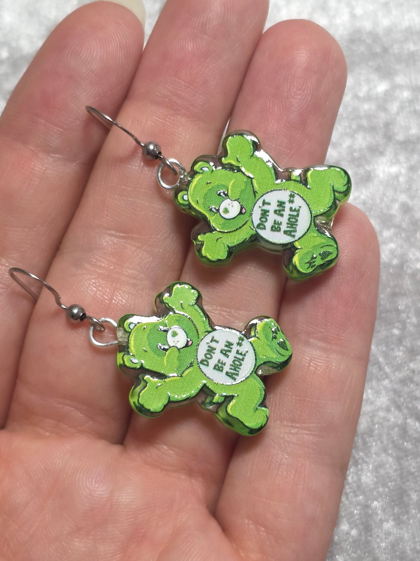 Handmade Bear with Attitude Dangle Earrings | Kawaii Animal Jewellery
