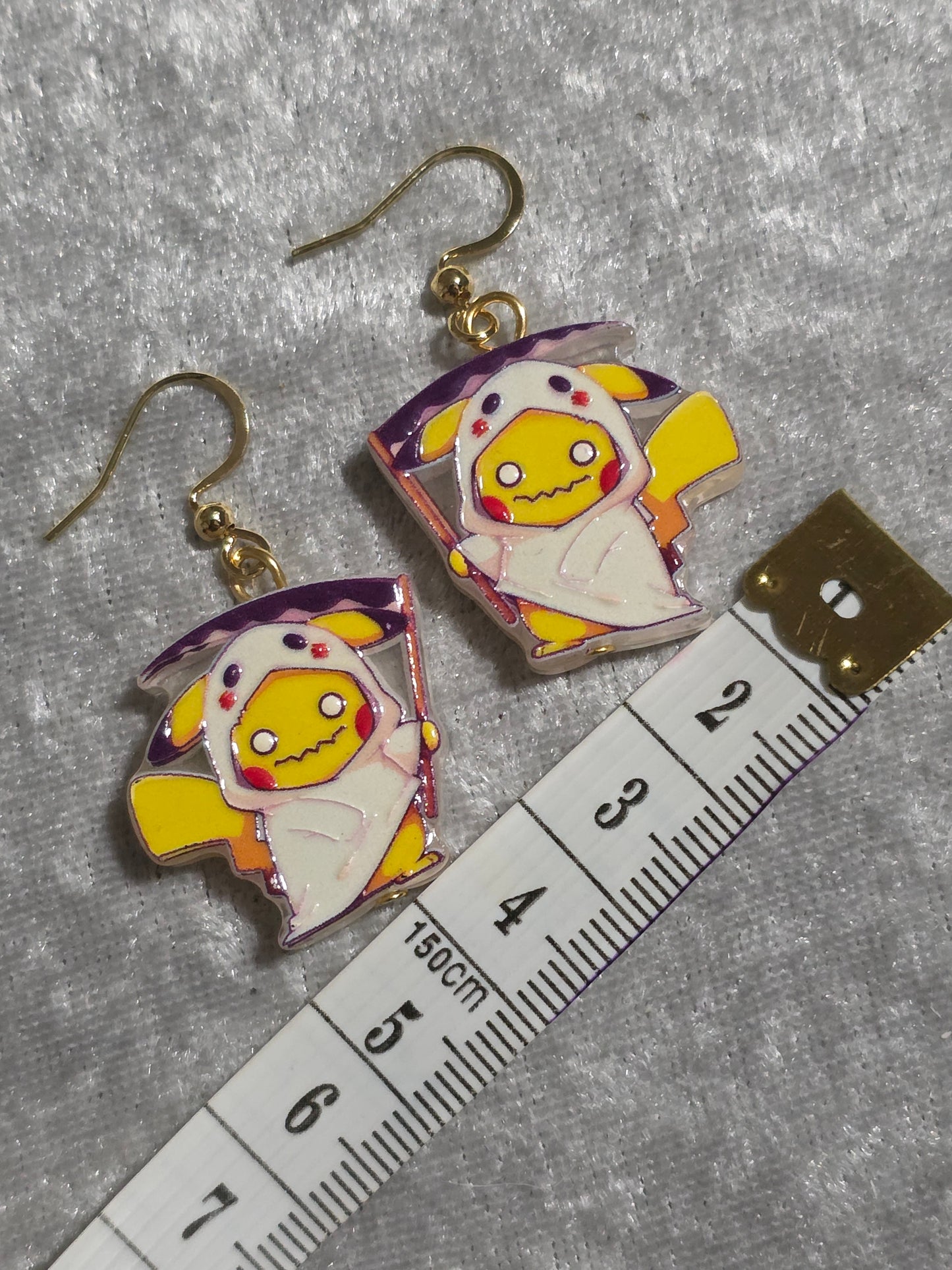 Handmade Cute Pika Ghost Dangle Earrings | Kawaii Jewellery