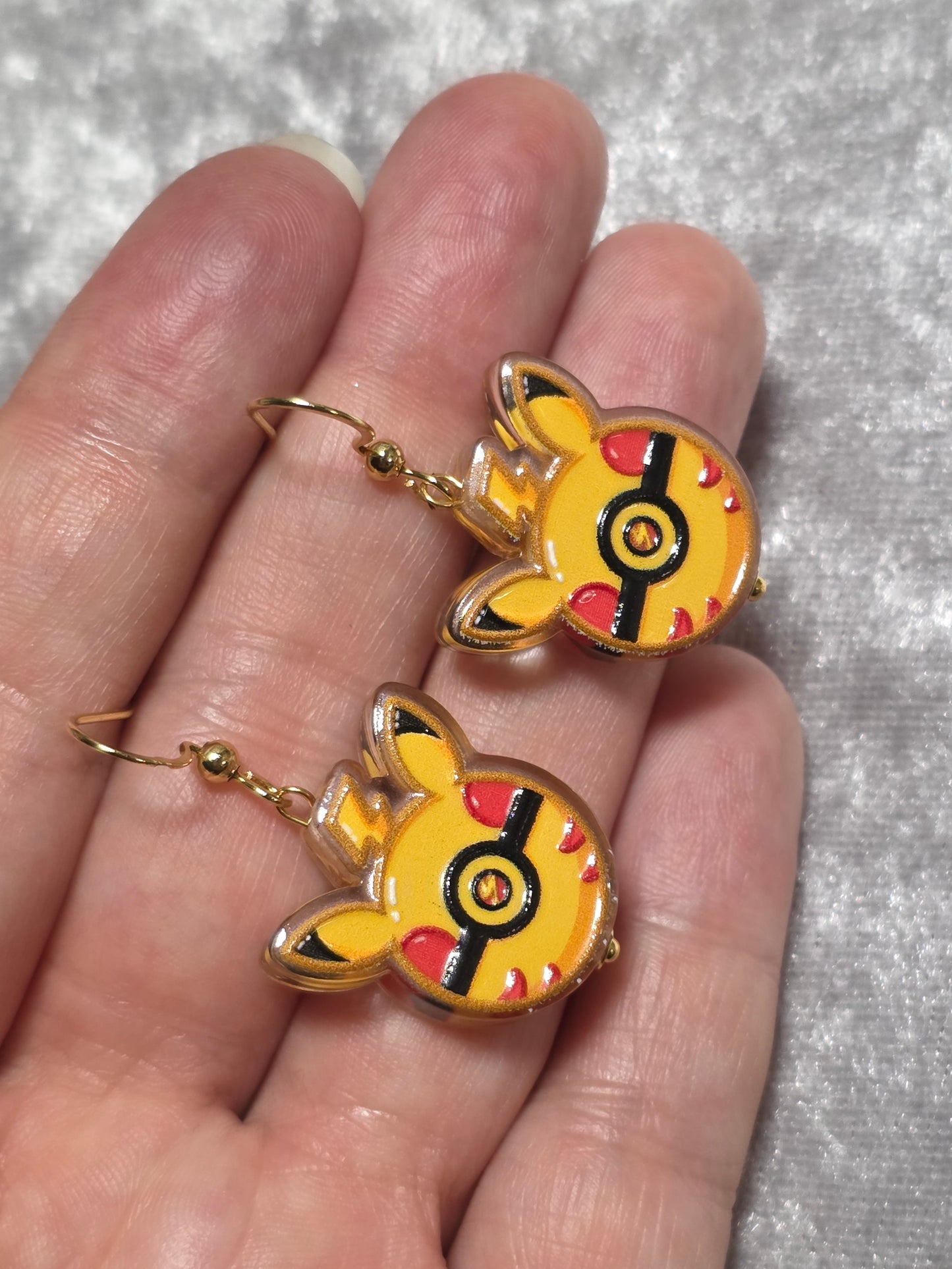 Handmade Poke Ball Dangle Earrings | Kawaii Animal Jewellery