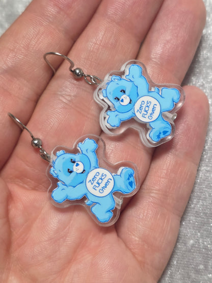 Handmade Bear with Attitude Dangle Earrings | Kawaii Animal Jewellery