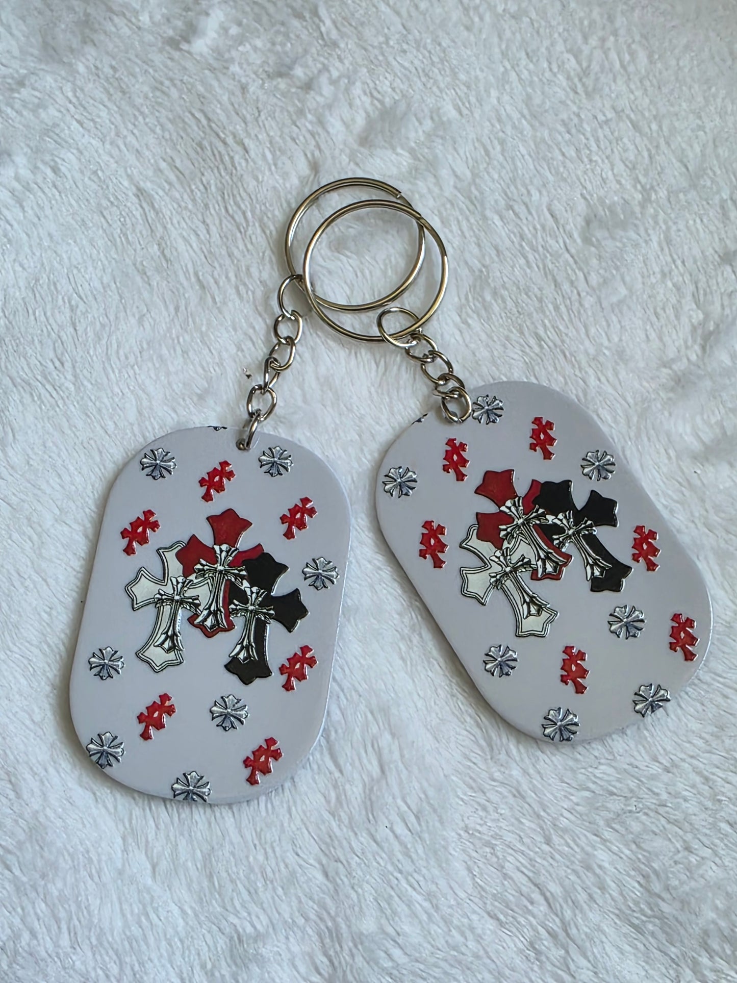 Keychain: Gothic Cross Keyring, Bag Charm, Tag