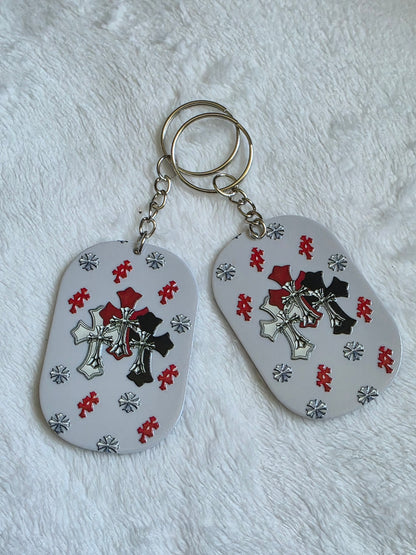 Keychain: Gothic Cross Keyring, Bag Charm, Tag