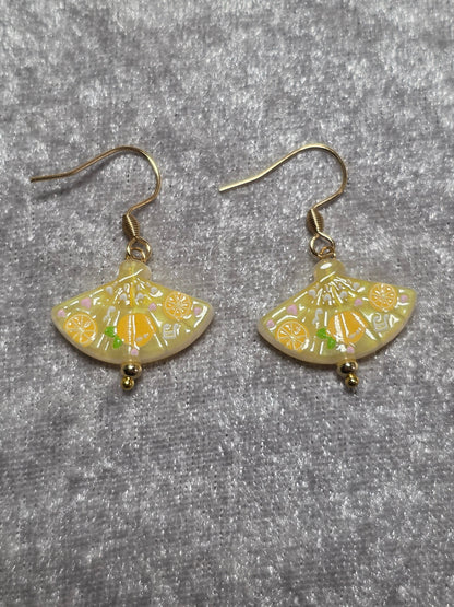 Handmade Cute Fruit Fan Shape Dangle Earrings | Kawaii Animal Jewellery