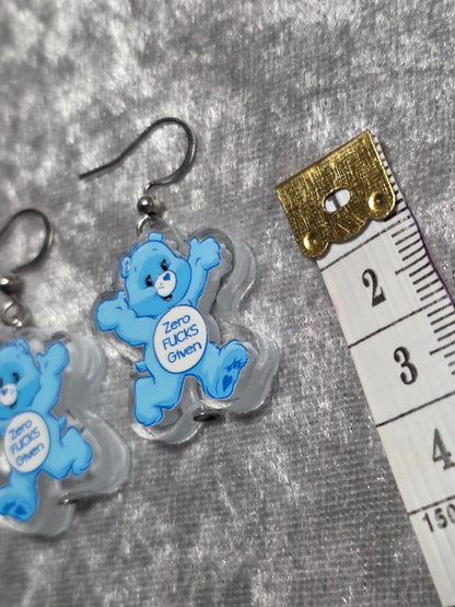 Handmade Bear with Attitude Dangle Earrings | Kawaii Animal Jewellery