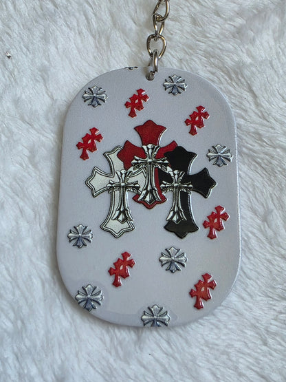 Keychain: Gothic Cross Keyring, Bag Charm, Tag